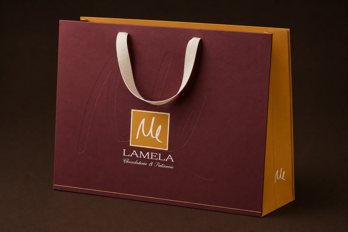 Фирменный пакет LAMELA, бордовый